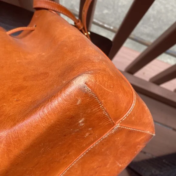 Mansur Gavriel Bucket Bag in Brandy/Brick with Raw Interior - Picture 10 of 16